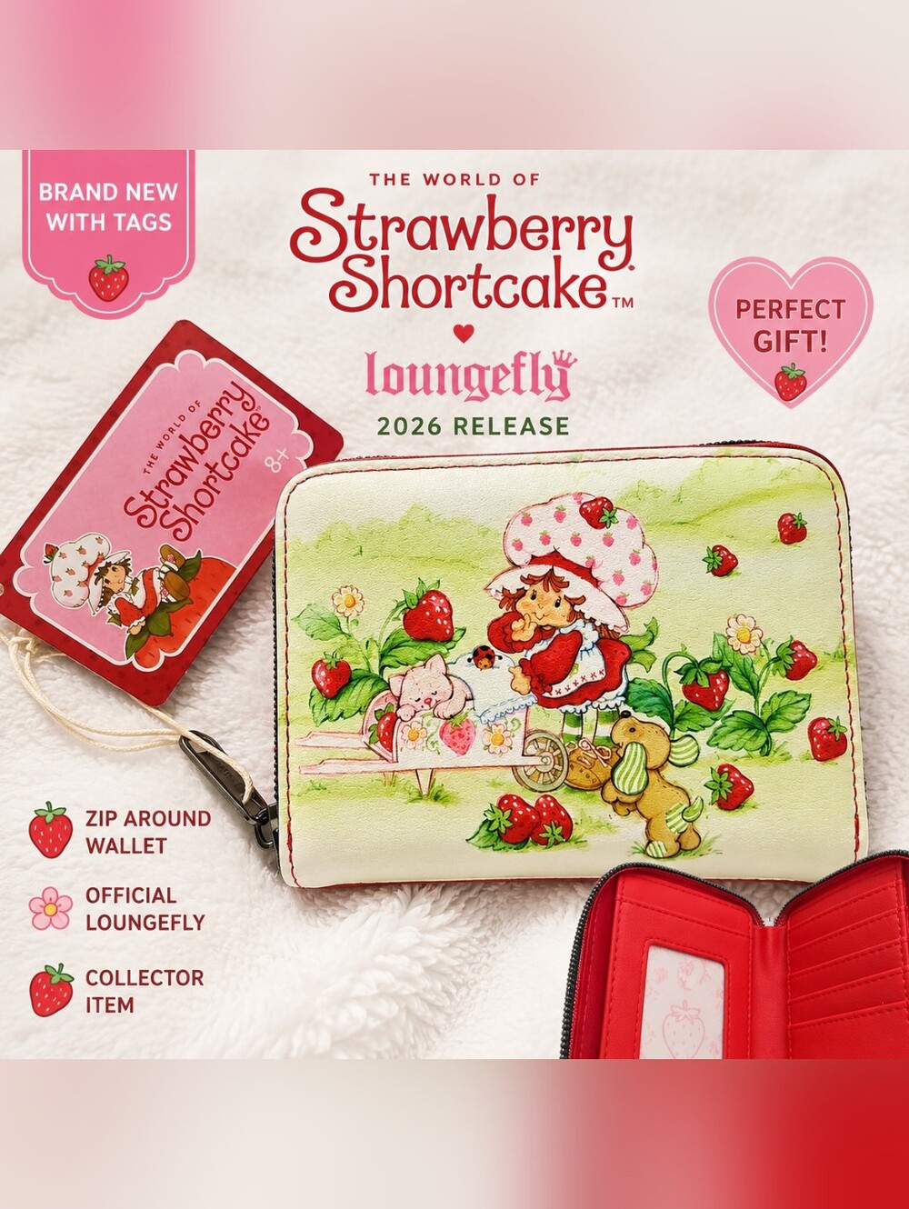NWT Loungefly Strawberry Shortcake 2026 Zip Around Wallet Collector Gift